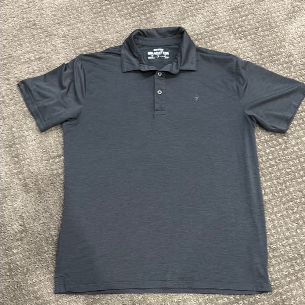 AriatTek Fitted Black Polo Shirt Short Sleeve Classic